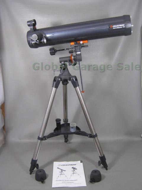 Celestron AstroMaster 76 EQ Telescope W/ Tripod Eyepieces D=76mm F1=700mm F/9 NR