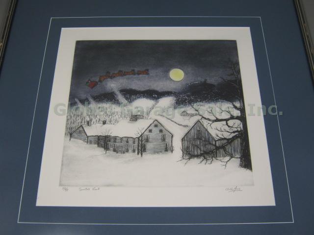 Will Moses Signed Numbered S/N Ltd Ed Etching Santa