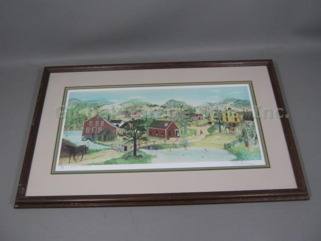Will Moses Signed Numbered S/N Print School House Pond 323/500 Matted Framed NR!