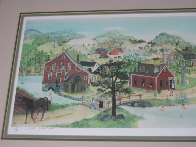 Will Moses Signed Numbered S/N Print School House Pond 323/500 Matted Framed NR! 2