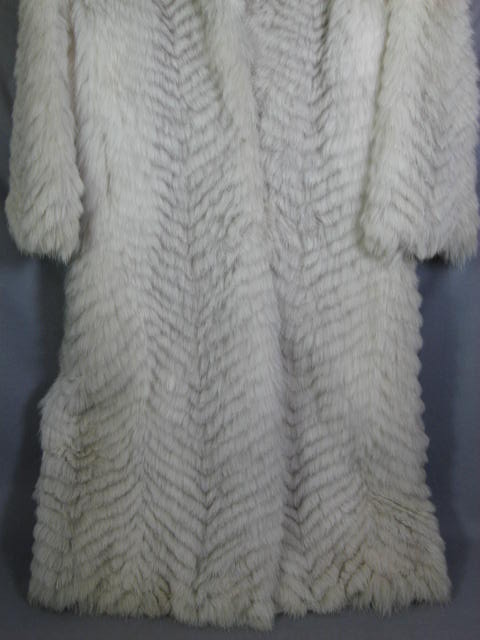 Ladies Full Length White Fox Fur Coat Jacket Sz SM/MED 2
