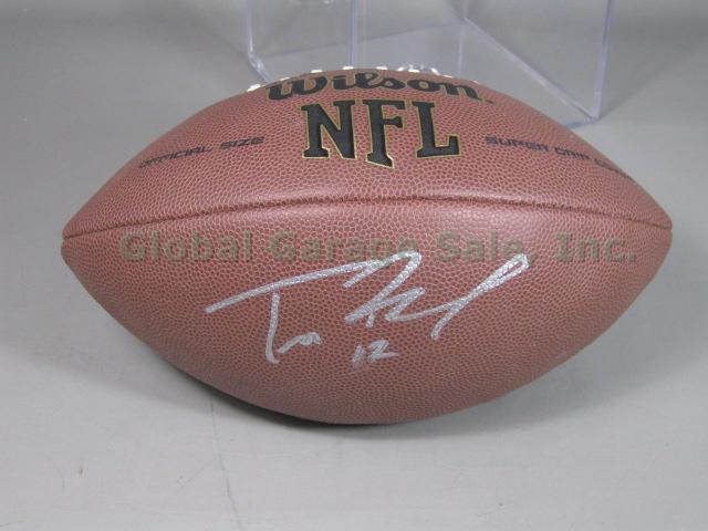 Tom Brady #12 Signed NFL Football New England Patriots + Display Case Auto NR! 1