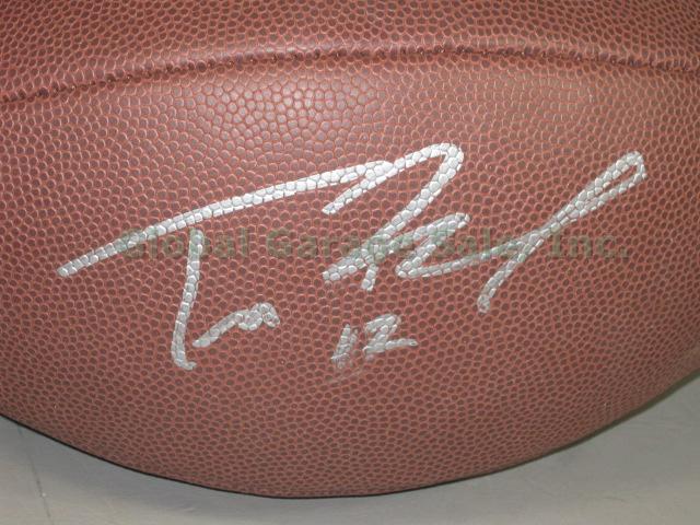 Tom Brady #12 Signed NFL Football New England Patriots + Display Case Auto NR! 2
