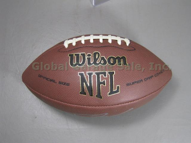 Tom Brady #12 Signed NFL Football New England Patriots + Display Case Auto NR! 3