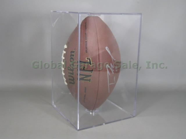 Tom Brady #12 Signed NFL Football New England Patriots + Display Case Auto NR! 5