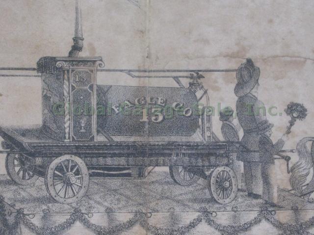 RARE Antique 1825 Anthony Imbert Lithograph NYC NYFD Erie Canal Horse Parade 4