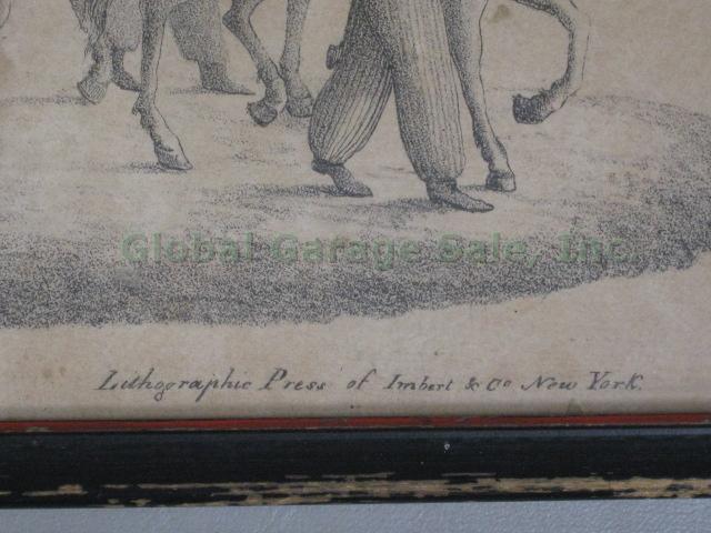 RARE Antique 1825 Anthony Imbert Lithograph NYC NYFD Erie Canal Horse Parade 10