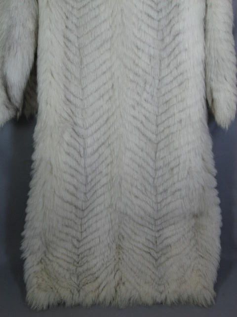Ladies Full Length White Fox Fur Coat Jacket Sz SM/MED 5