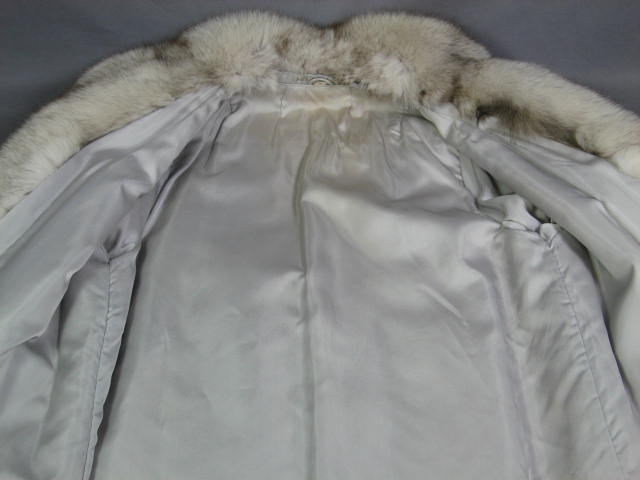 Ladies Full Length White Fox Fur Coat Jacket Sz SM/MED 6