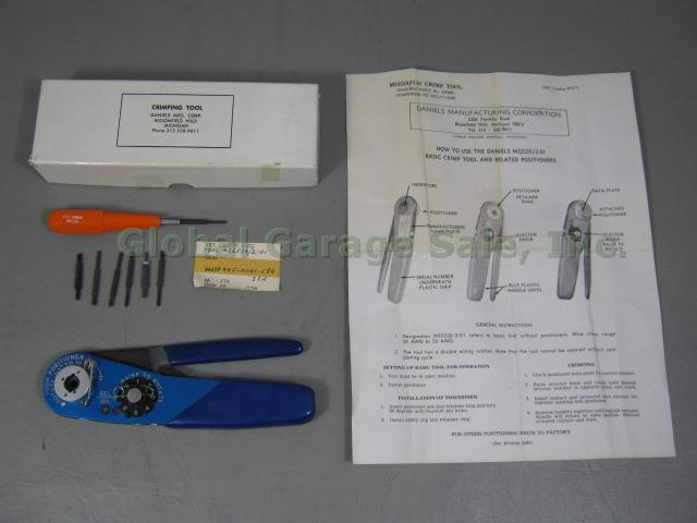 DMC Daniels AFM8 M22520/2-01 Crimper Crimping Tool Original Box Instructions +NR