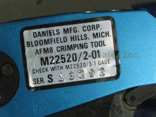 DMC Daniels AFM8 M22520/2-01 Crimper Crimping Tool Original Box Instructions +NR 3