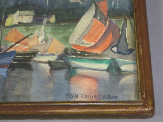 Antique Julia Collins Stohr Signed Watercolor Painting 3