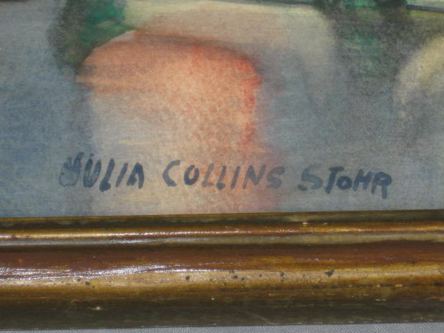 Antique Julia Collins Stohr Signed Watercolor Painting 4