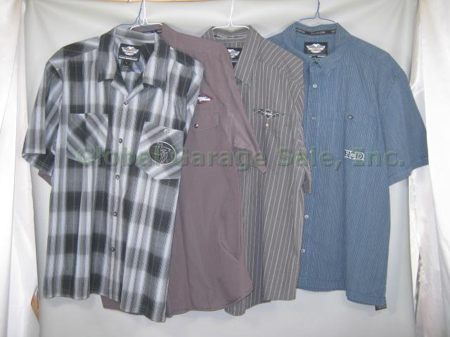 4 Mens Harley Davidson Striped Plaid Shirts XL 96445 96459 96477 11VM 96773 10VM