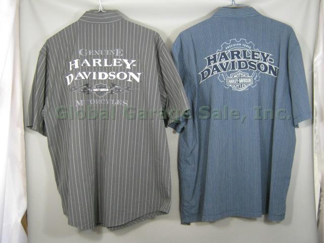 4 Mens Harley Davidson Striped Plaid Shirts XL 96445 96459 96477 11VM 96773 10VM 4
