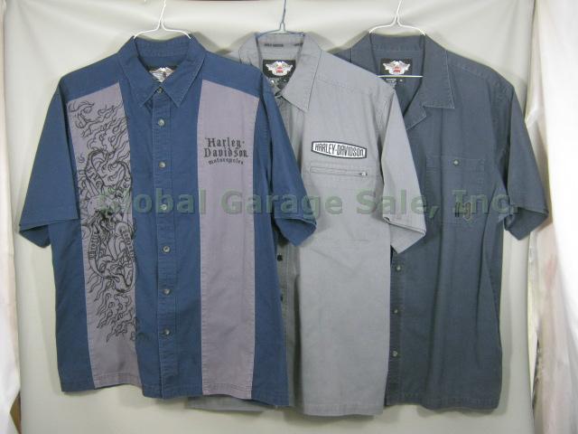 3 Mens Harley Davidson Short Sleeve Shirts XL Lot 96413-08VM 96375 96741-10VM NR