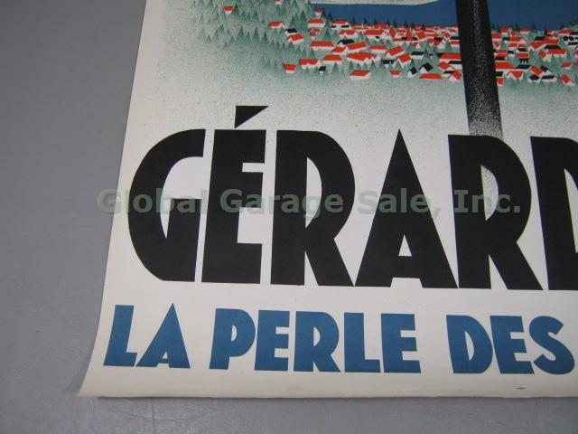 Vtg 1959 SNCF Gerardmer La Perle Des Vosges Hotel Travel Railway France Poster 4