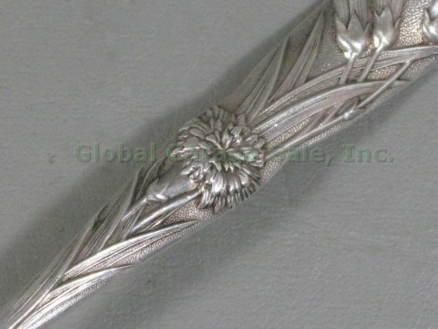 Vtg Antique George W Shiebler 1889 Flora Sterling Silver Serving Spoon 8" 2.3oz 4