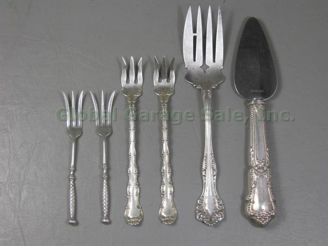 Vtg Antique Sterling Silver Lot Serving Forks Knife Alvin Meat Hoffman Pickle NR