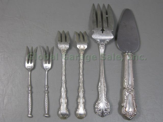 Vtg Antique Sterling Silver Lot Serving Forks Knife Alvin Meat Hoffman Pickle NR 5