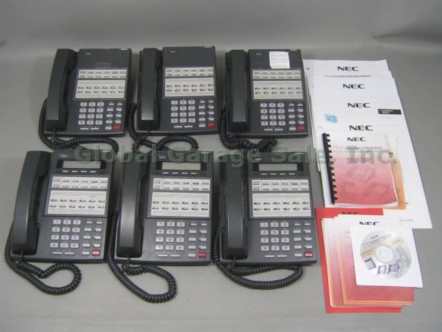 6 Phone NEC DS1000/2000 Business System Models 80573 80570 + Software + Manuals