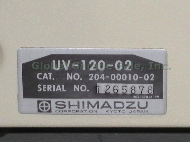 Shimadzu Spectrophotometer UV-120-02 W/ UVProbe Tutorial Instruction Manuals NR! 6