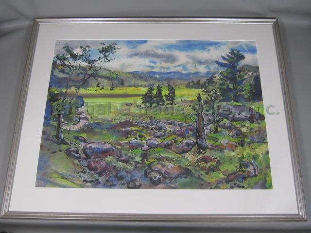 Original 1960s Signed Robert N Noel Blair Watercolor Landscape Painting Vermont