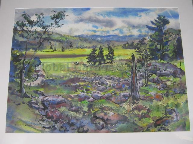 Original 1960s Signed Robert N Noel Blair Watercolor Landscape Painting Vermont 1