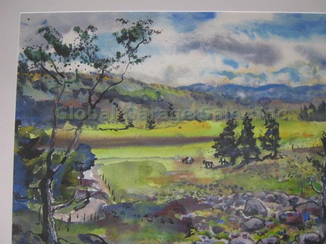 Original 1960s Signed Robert N Noel Blair Watercolor Landscape Painting Vermont 2