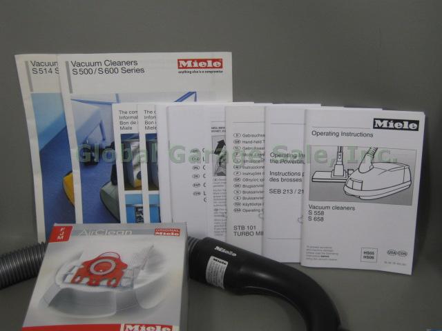 Miele Silver Moon S558 HEPA Canister Vacuum SEB 217-2 Head Power Brush STB 101 + 3