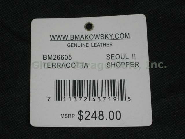 B. Makowsky Terracotta Seoul II Shopper Bucket Hobo Tote Bag BM26605 Retail $248 7