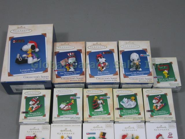 20 Hallmark Keepsake Peanuts Xmas Tree Ornament Lot Snoopy Woodstock Miniature + 2