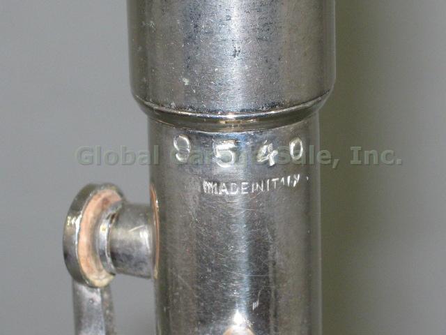 Vtg Antique Italian Champlain Metal Clarinet #9540 Made In Italy W/ Hard Case NR 4
