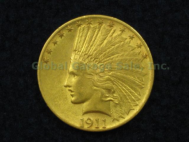 1911 US Ten Dollar $10 Indian Head Eagle Gold Coin No Reserve Price!
