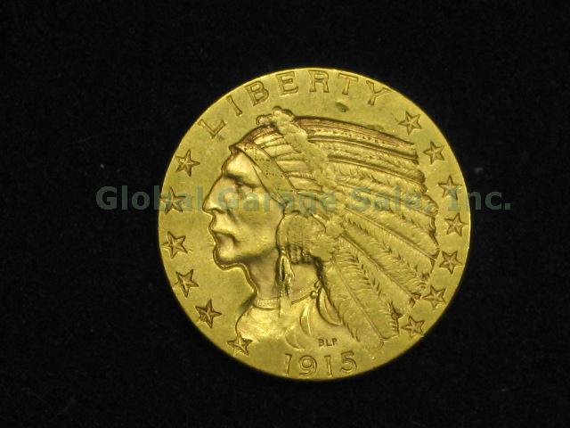 1915 US Five Dollar $5 Indian Head Half Eagle Gold Piece United States Coin NR!