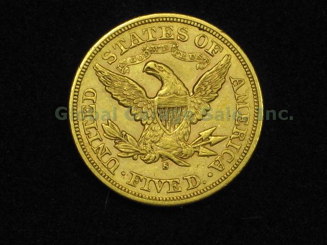 1879-S US Five Dollar $5 Liberty Head Half Eagle Gold Coin No Reserve Price! 3