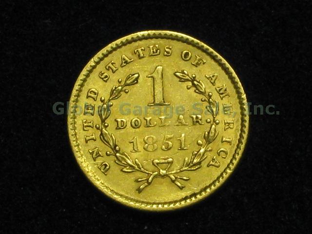 1851 US One Dollar $1 Liberty Head Gold Coin United States No Reserve Price! 1
