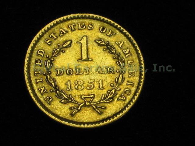 1851 US One Dollar $1 Liberty Head Gold Coin United States No Reserve Price! 2