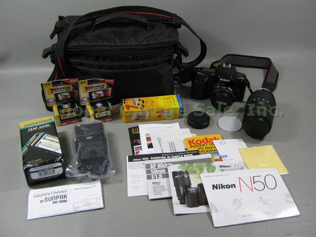 Nikon N50 AF Quantaray 70-300 f/4-5.6 D LDO Macro Nikkor 50 Lens QAF 6600 Flash+