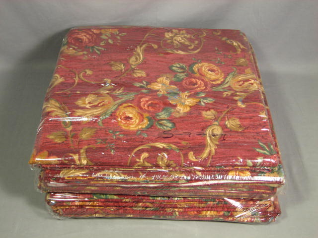 10 Red Floral 96" Round Tablecloth Wedding Linens Lot 4
