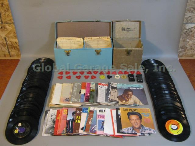 128 50s-80s Vtg 45 Lot Some Picture Sleeves 5 Elvis Presley The Supremes Fabian+