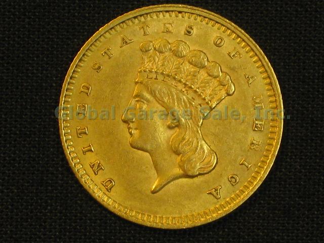 1859 US One Dollar $1 Indian Princess Gold Piece United States Coin NO RESERVE!