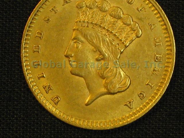 1859 US One Dollar $1 Indian Princess Gold Piece United States Coin NO RESERVE! 2