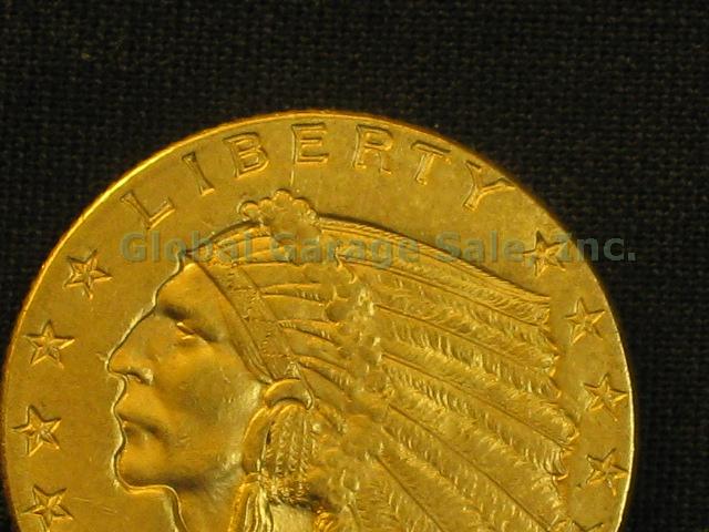 1909 US $2.50 Indian Head Quarter Eagle Gold Piece United States Coin NO RES! 1