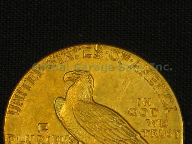 1909 US $2.50 Indian Head Quarter Eagle Gold Piece United States Coin NO RES! 4