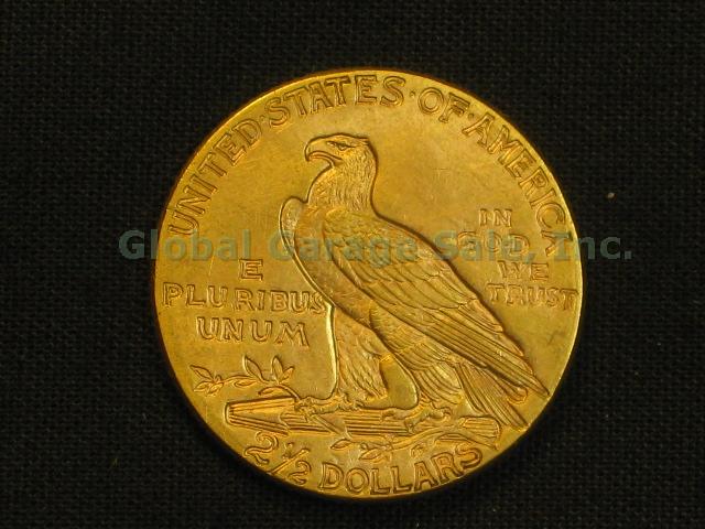1912 US $2.50 Indian Head Quarter Eagle Gold Piece United States Coin NO RES! 3