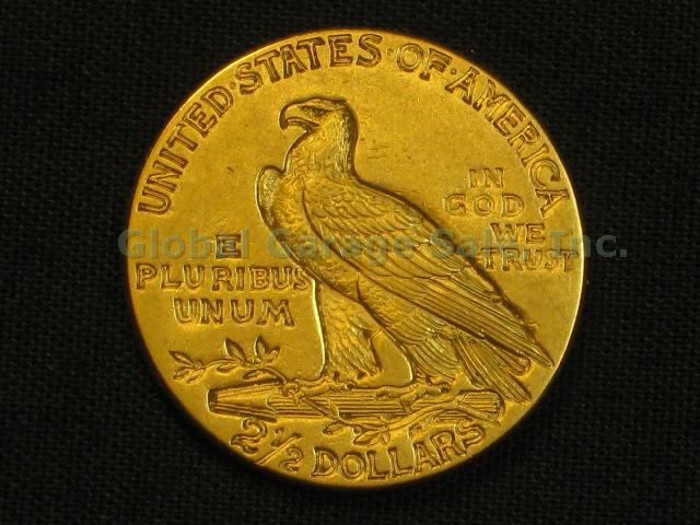 1913 US $2.50 Indian Head Quarter Eagle Gold Piece United States Coin NO RES! 3