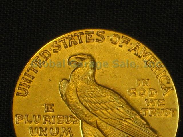 1913 US $2.50 Indian Head Quarter Eagle Gold Piece United States Coin NO RES! 4