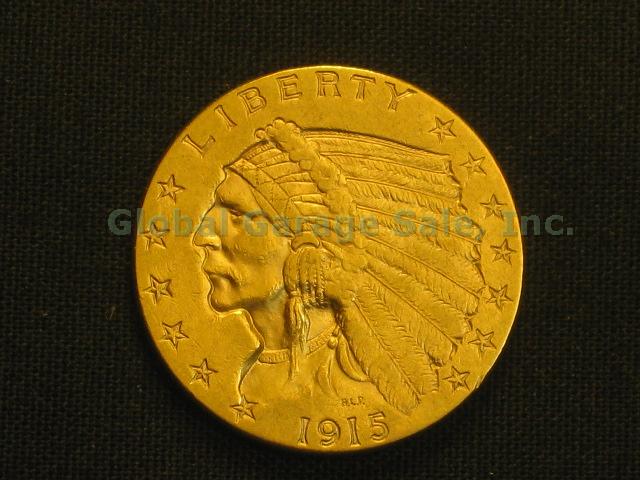 1915 US $2.50 Indian Head Quarter Eagle Gold Piece United States Coin NO RES!