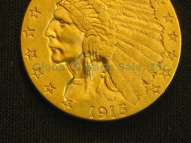 1915 US $2.50 Indian Head Quarter Eagle Gold Piece United States Coin NO RES! 2